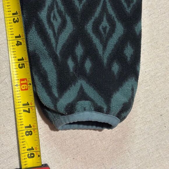 Obermeyer Kids Sz Large Aztec Print Long Sleeve Button Fleece Jacket Green Black - Picture 8 of 8